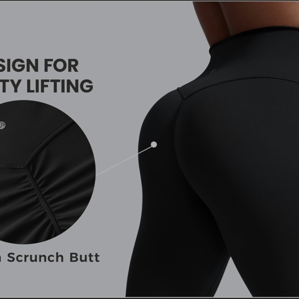 CRZ YOGA Black Scrunch Butt High-Waist Leggings